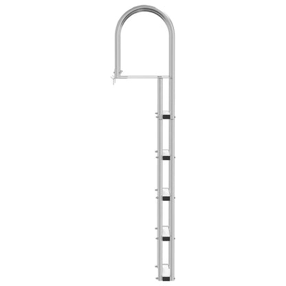 Dockleiter 4-Stufen Silber 45 x 11.5 x 190 cm Aluminium