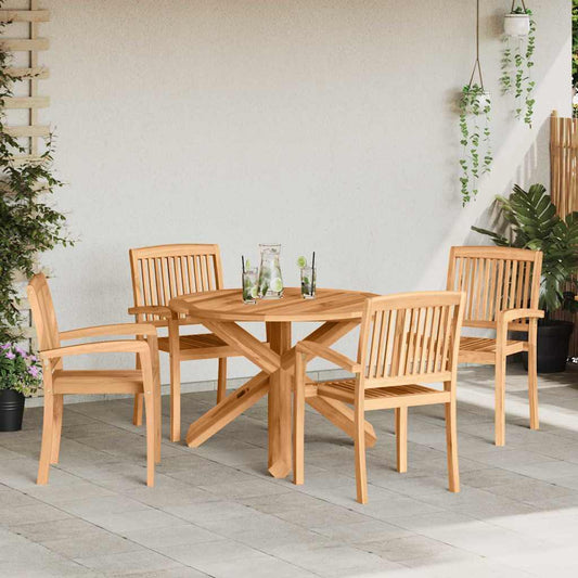 Garten Essgruppe 3 pcs Braun Massivholz Akazie
