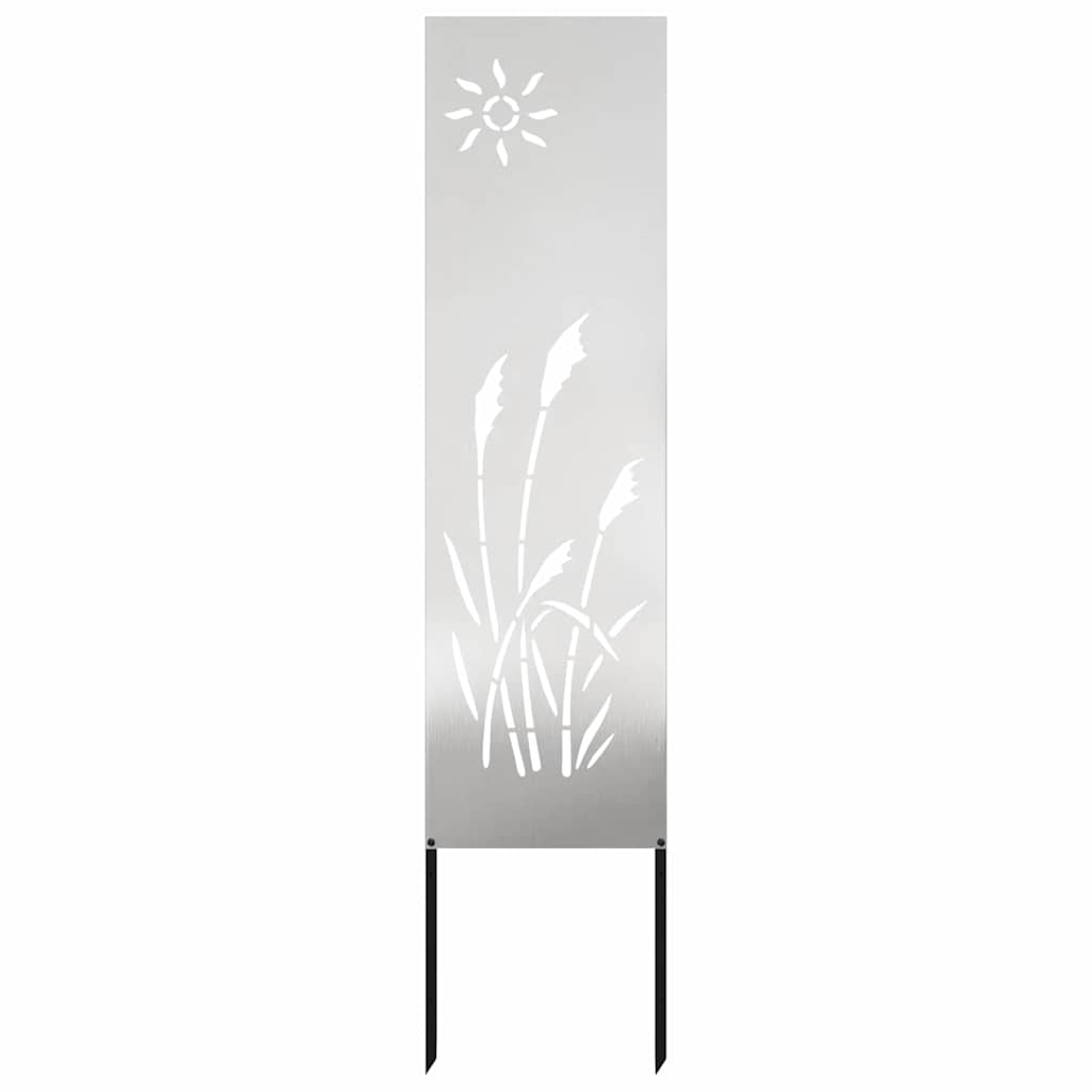 Garten Sichtschutz-Leinwand Silber 32 x 140 cm Edelstahl