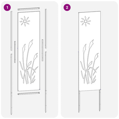 Garten Sichtschutz-Leinwand Silber 32 x 140 cm Verzinkter Stahl