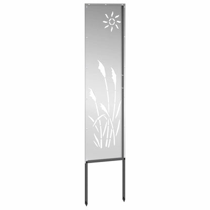 Garten Sichtschutz-Leinwand Silber 32 x 140 cm Verzinkter Stahl