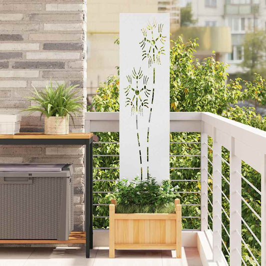 Garten dekoratives Panel Weiß 32 x 140 cm Kaltgewalzter Stahl