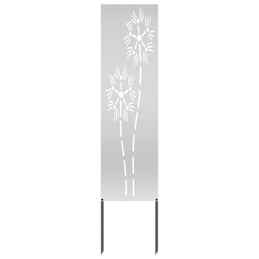 Garten Sichtschutz-Leinwand Silber 32 x 140 cm Verzinkter Stahl