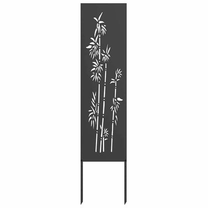 Garten Sichtschutz-Leinwand Floral Schwarz 32 x 140 cm