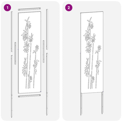 Garten Sichtschutz-Leinwand Floral Weiß 32 x 140 cm