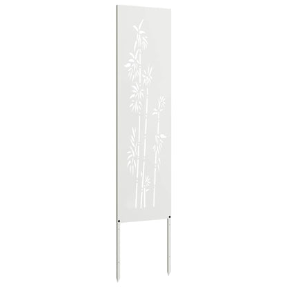 Garten Sichtschutz-Leinwand Floral Weiß 32 x 140 cm