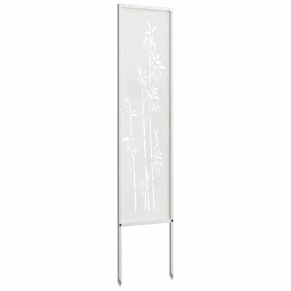 Garten Sichtschutz-Leinwand Floral Weiß 32 x 140 cm