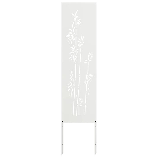 Garten Sichtschutz-Leinwand Floral Weiß 32 x 140 cm