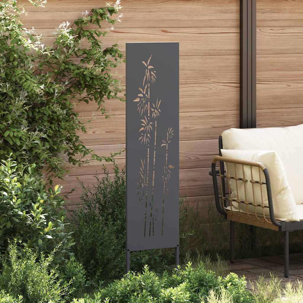 Garten Sichtschutz-Leinwand Floral Anthrazit 32 x 140 cm
