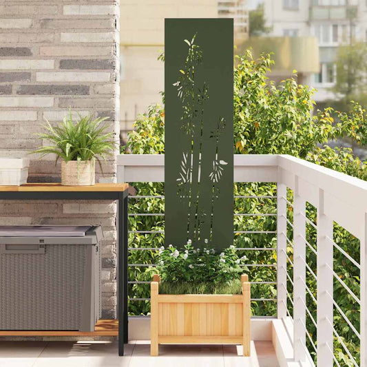 Garten Sichtschutz-Leinwand Floral Olivgrün 32 x 140 cm