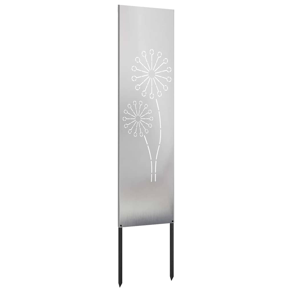 Garten Sichtschutz-Leinwand Silber 32 x 140 cm Edelstahl