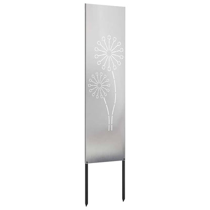 Garten Sichtschutz-Leinwand Silber 32 x 140 cm Edelstahl