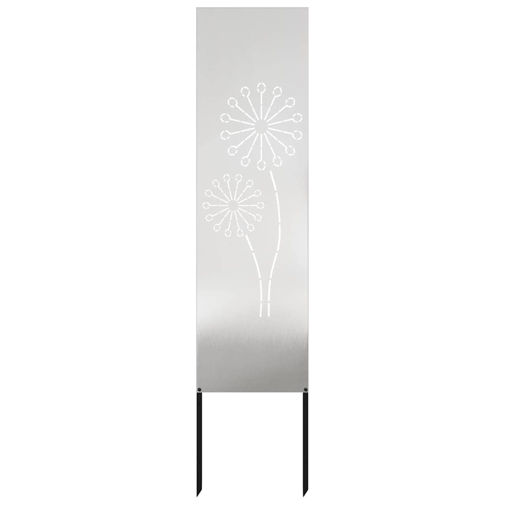 Garten Sichtschutz-Leinwand Silber 32 x 140 cm Edelstahl