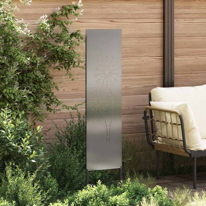Garten Sichtschutz-Leinwand Silber 32 x 140 cm Verzinkter Stahl