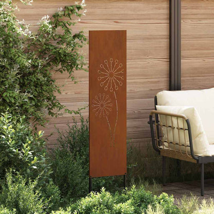 Garten Sichtschutz-Leinwand Rostig 32 x 140 cm Wetterfeststahl
