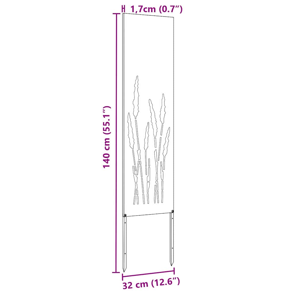 Garten dekoratives Panel Sonstiges Schwarz 32 x 140 cm
