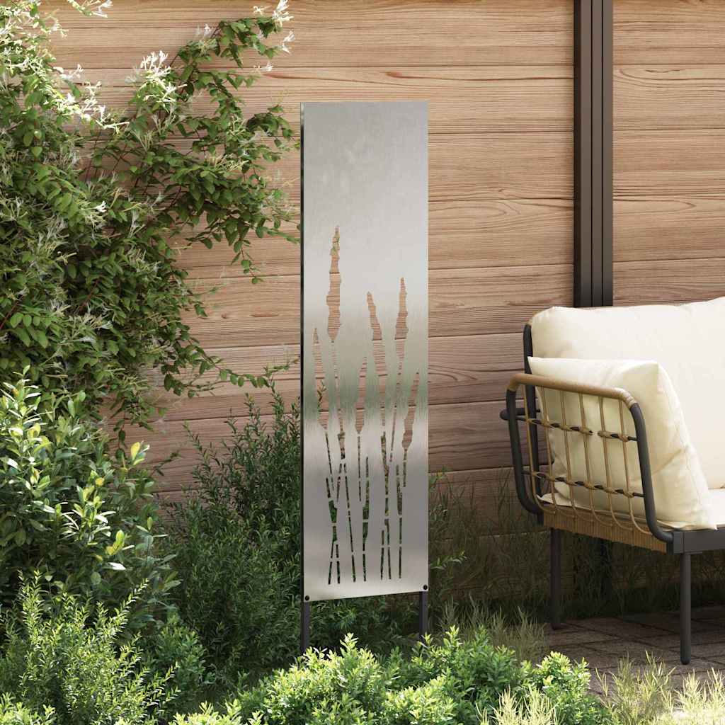 Garten Sichtschutz-Leinwand Silber 32 x 140 cm Edelstahl