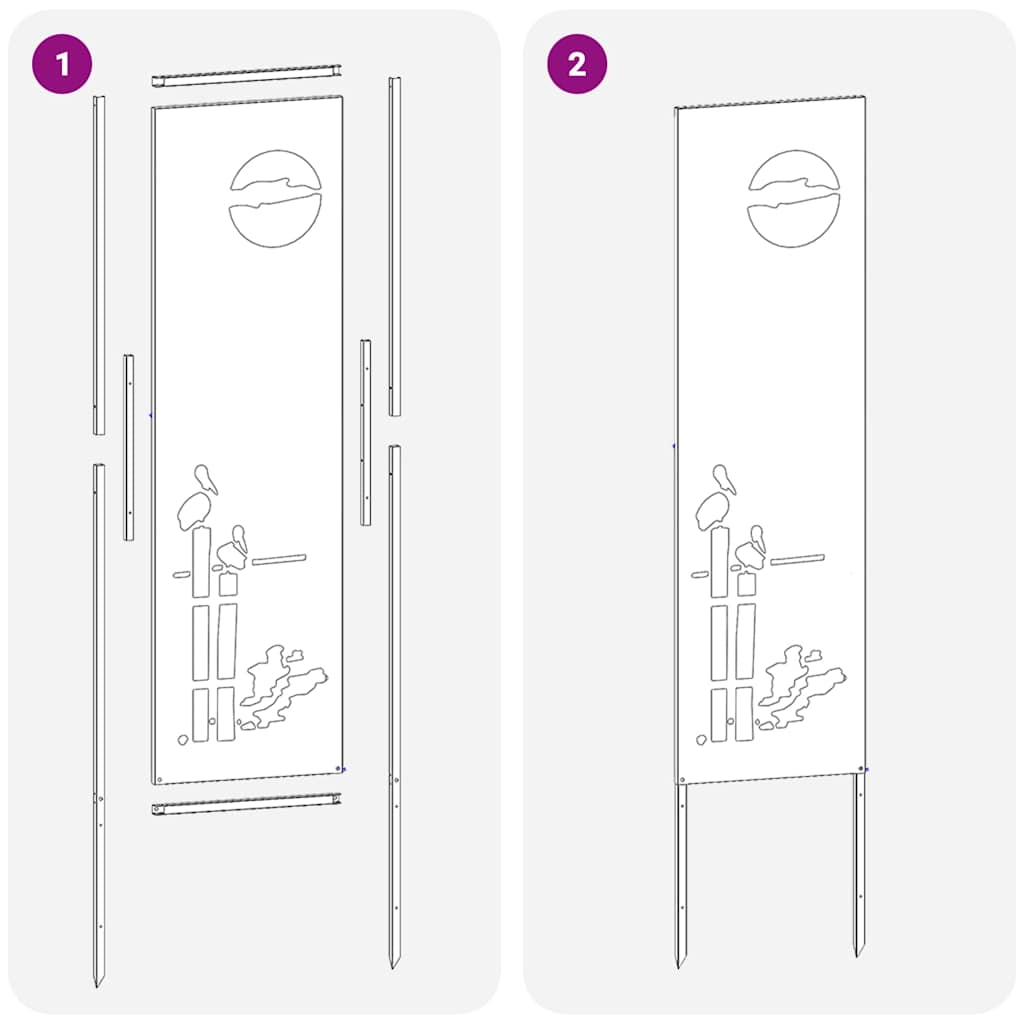 Garten dekoratives Panel Sonstiges Rostig 32 x 140 cm