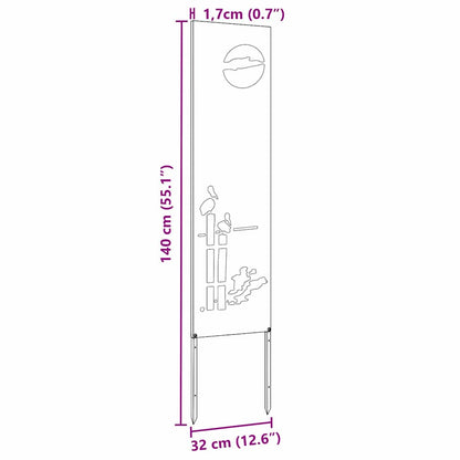Garten dekoratives Panel Sonstiges Rostig 32 x 140 cm