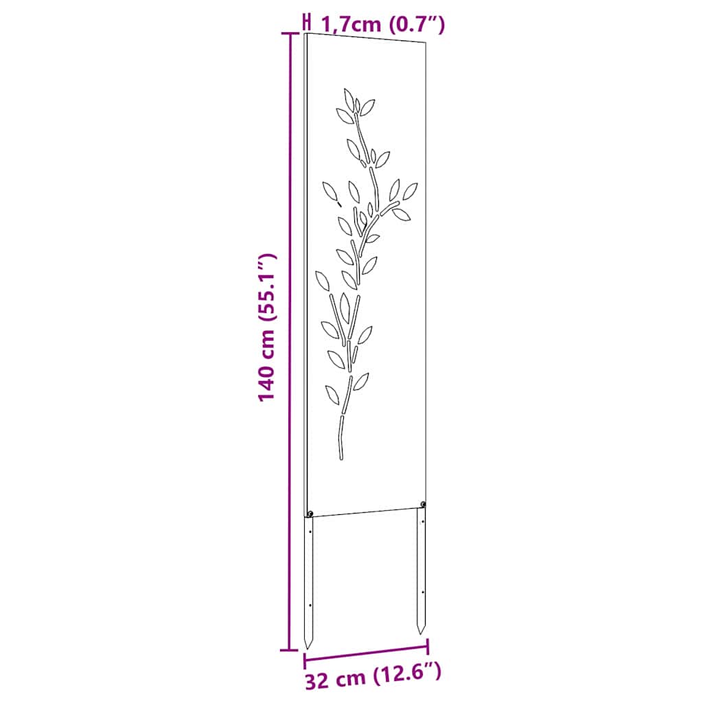 Garten dekoratives Panel Sonstiges Schwarz 32 x 140 cm