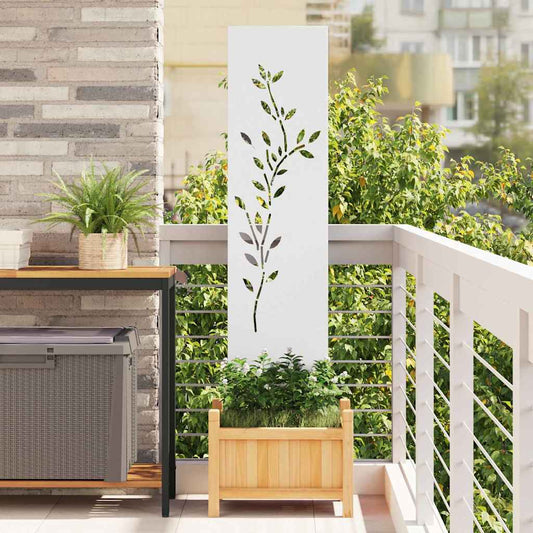 Garten dekoratives Panel Weiß 32 x 140 cm Kaltgewalzter Stahl