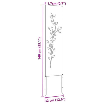Garten dekoratives Panel Sonstiges Silber 32 x 140 cm Edelstahl