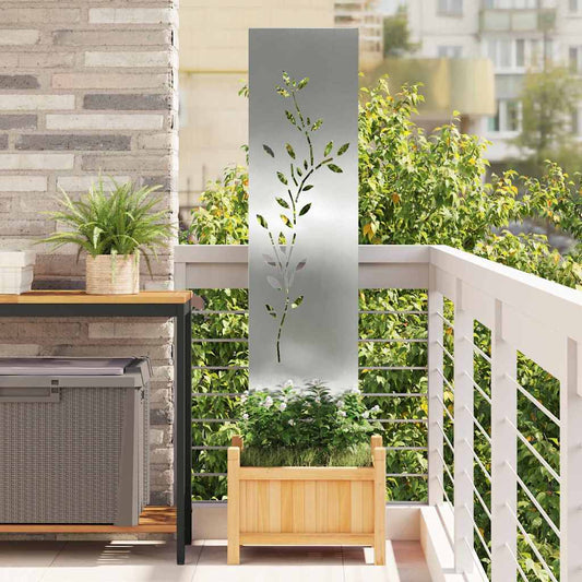 Garten dekoratives Panel Silber 32 x 140 cm Verzinkter Stahl