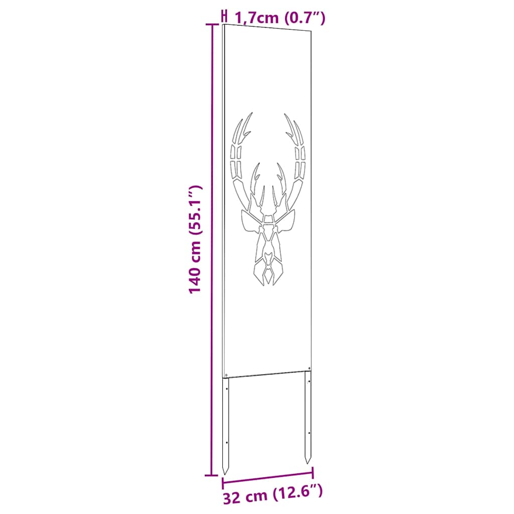 Garten dekoratives Panel Tiermuster Schwarz 32 x 140 cm