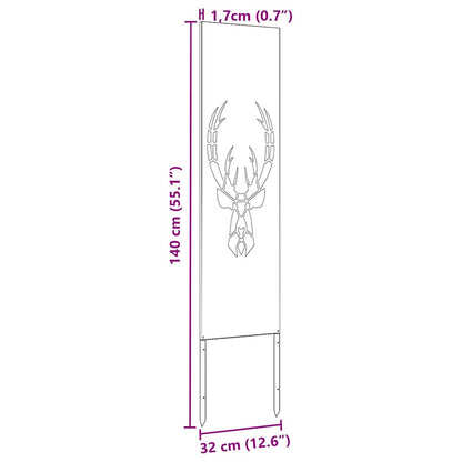 Garten dekoratives Panel Tiermuster Schwarz 32 x 140 cm