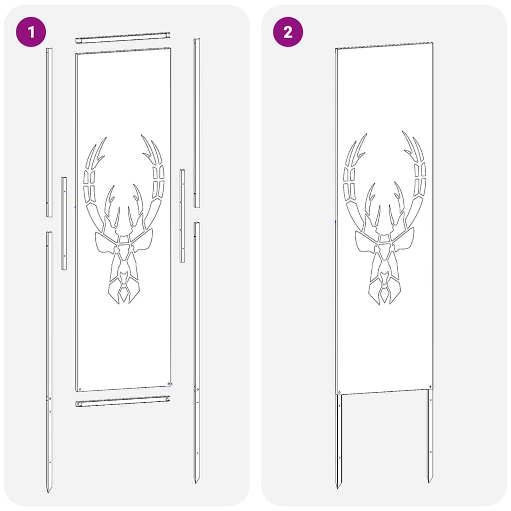 Garten dekoratives Panel Tiermuster Rostig 32 x 140 cm