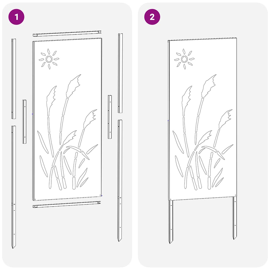 Garten dekoratives Panel Sonstiges Silber 50 x 140 cm Edelstahl