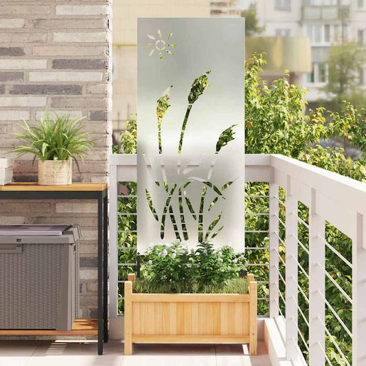 Garten Sichtschutz-Leinwand Silber 50 x 140 cm Verzinkter Stahl