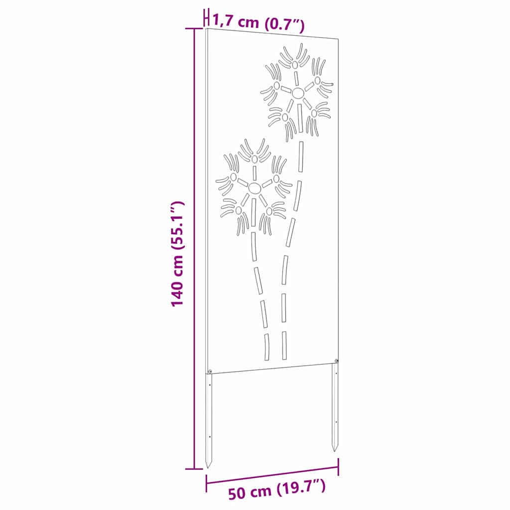 Garten dekoratives Panel Sonstiges Schwarz 50 x 140 cm