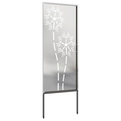 Garten Sichtschutz-Leinwand Silber 50 x 140 cm Edelstahl