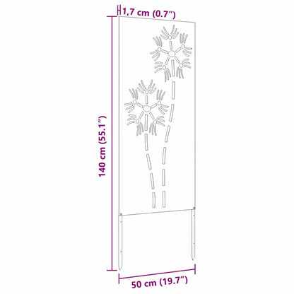 Garten dekoratives Panel Sonstiges Silber 50 x 140 cm Edelstahl