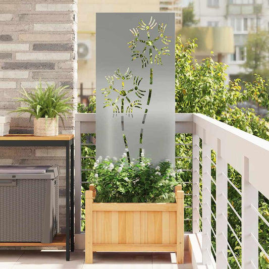 Garten dekoratives Panel Silber 50 x 140 cm Verzinkter Stahl