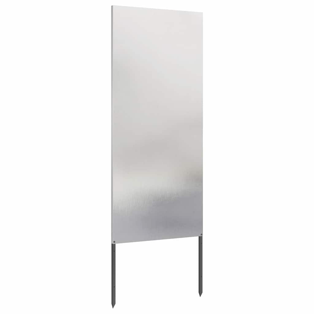 Garten Sichtschutz-Leinwand Silber 50 x 140 cm Edelstahl