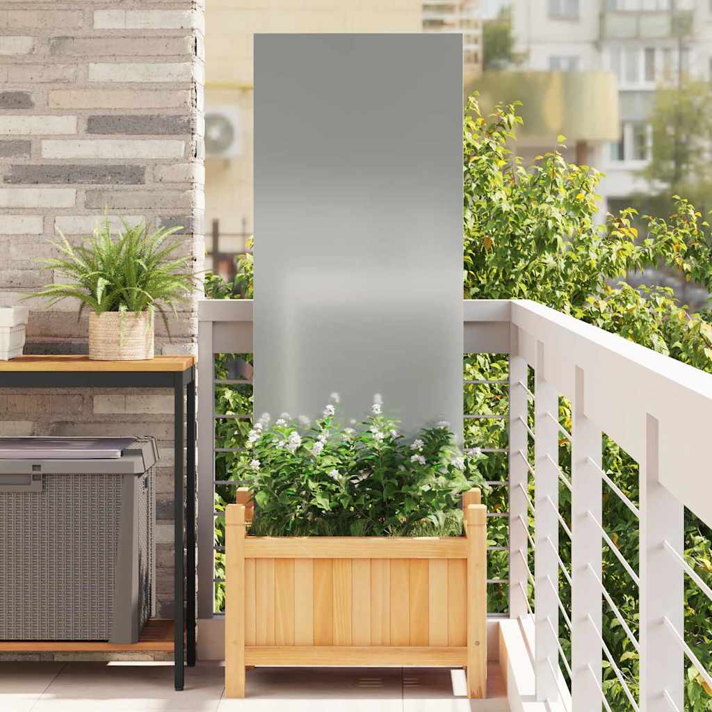 Garten Sichtschutz-Leinwand Silber 50 x 140 cm Verzinkter Stahl