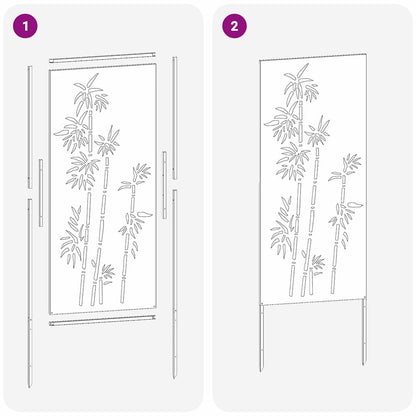 Garten Sichtschutz-Leinwand Silber 50 x 140 cm Verzinkter Stahl