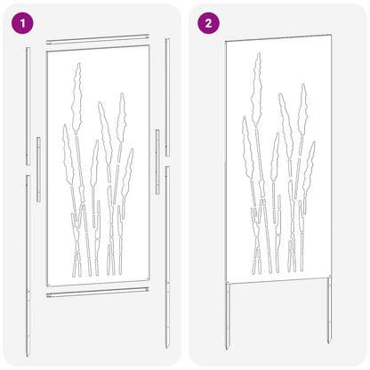 Garten Sichtschutz-Leinwand Floral Schwarz 50 x 140 cm