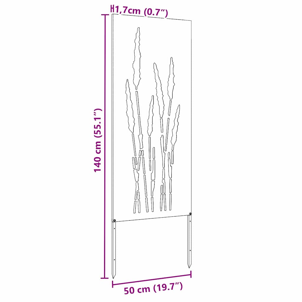 Garten dekoratives Panel Schwarz 50 x 140 cm