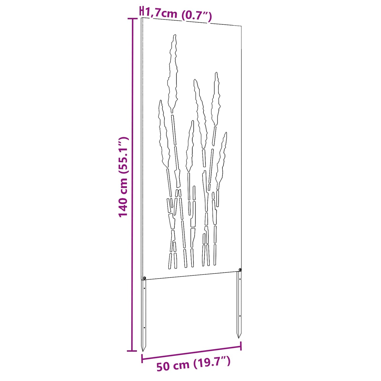 Garten Sichtschutz-Leinwand Silber 50 x 140 cm Verzinkter Stahl
