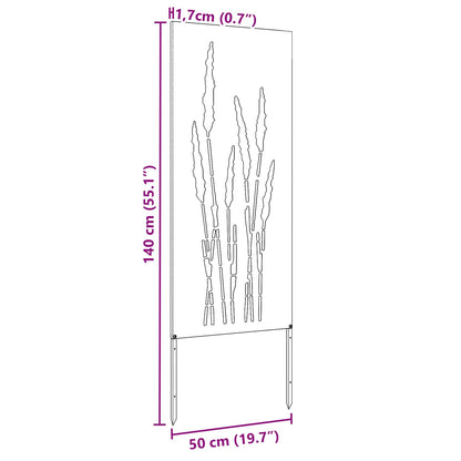 Garten Sichtschutz-Leinwand Silber 50 x 140 cm Verzinkter Stahl