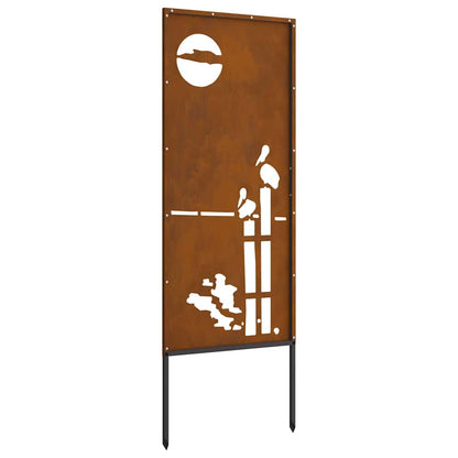 Garten Sichtschutz-Leinwand Rostig 50 x 140 cm Wetterfeststahl