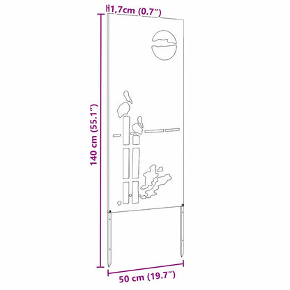 Garten Sichtschutz-Leinwand Rostig 50 x 140 cm Wetterfeststahl