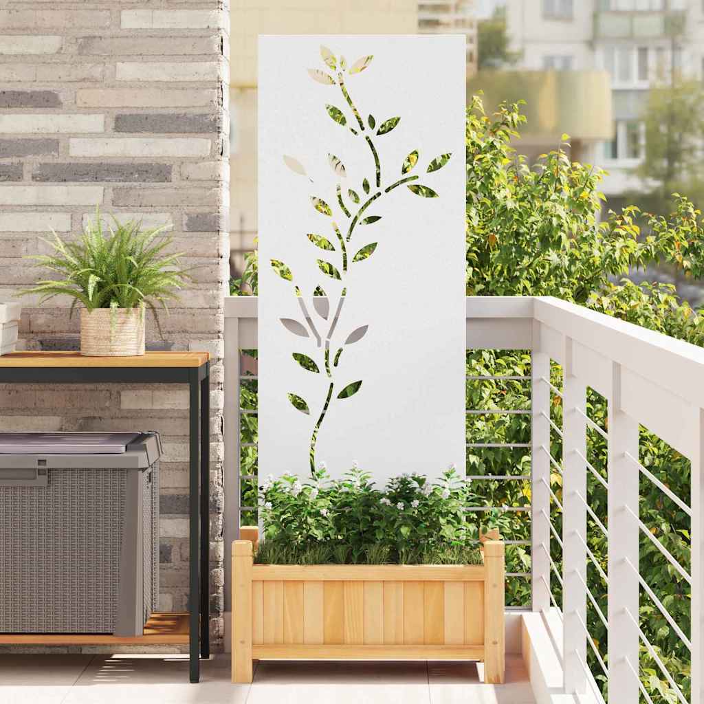 Garten dekoratives Panel Weiß 50 x 140 cm Kaltgewalzter Stahl