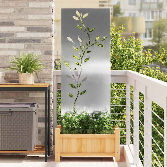 Garten dekoratives Panel Silber 50 x 140 cm Edelstahl