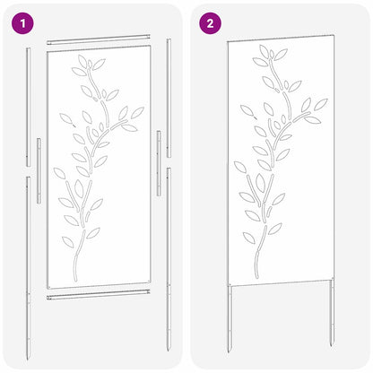 Garten dekoratives Panel Silber 50 x 140 cm Verzinkter Stahl