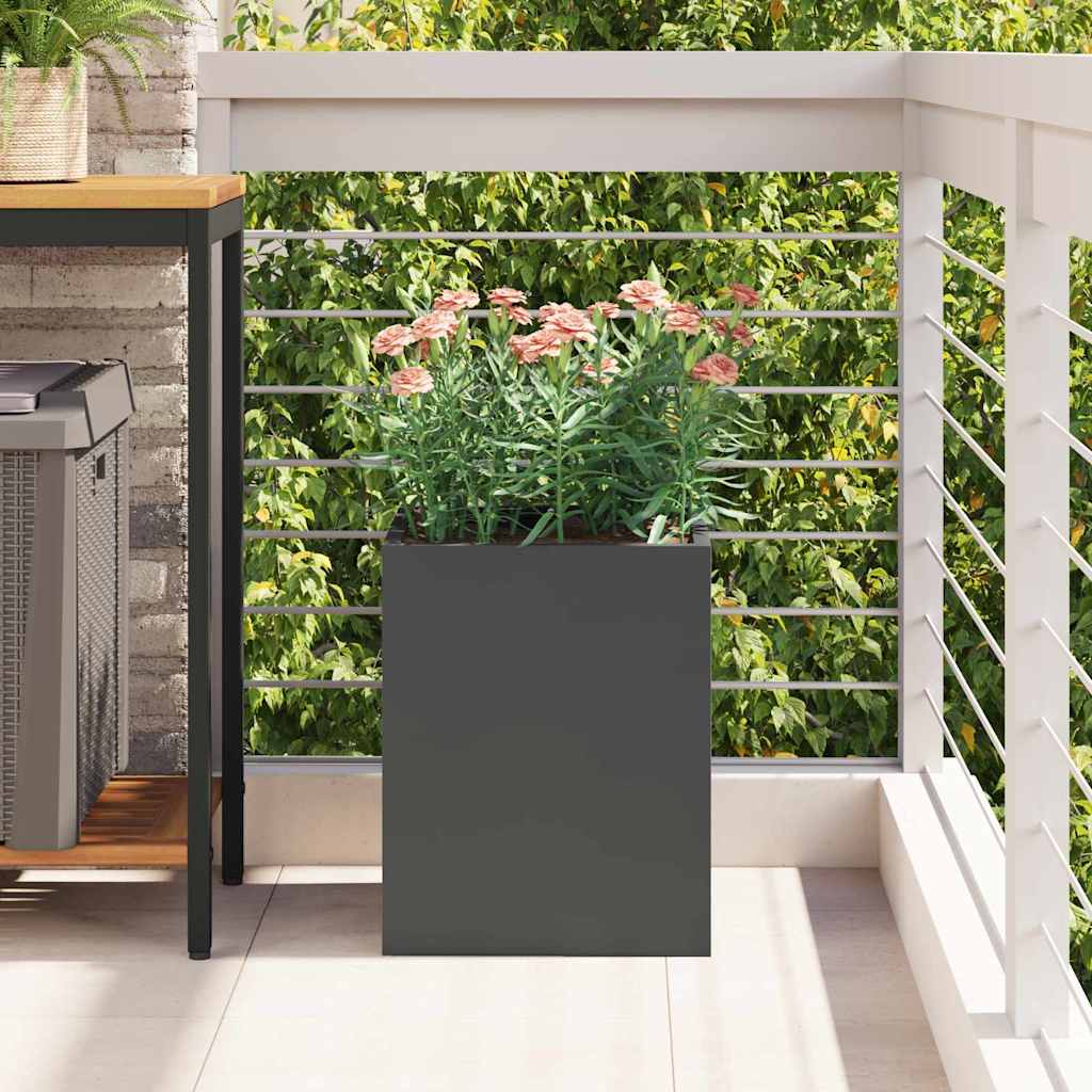 Gartenblumentopf Schwarz 32 x 32 x 40 cm Kaltgewalzter Stahl