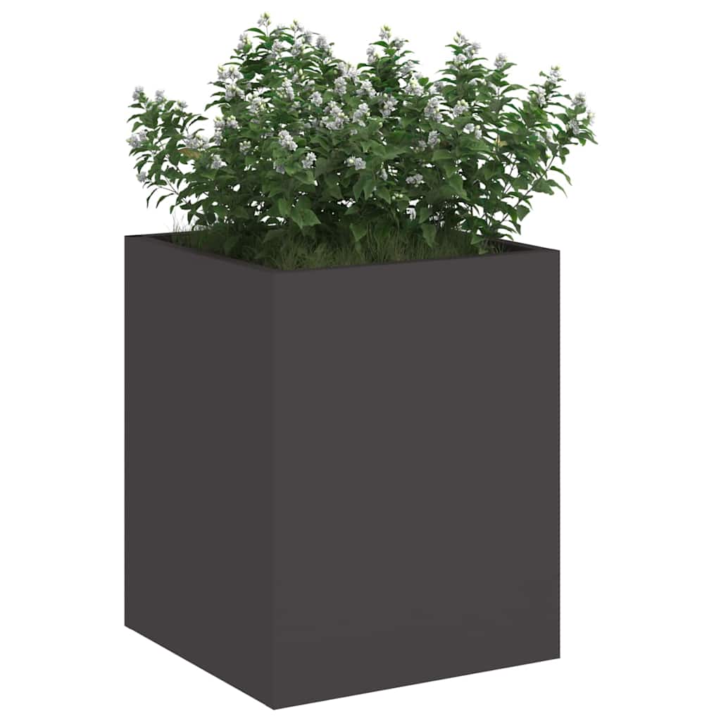 Gartenblumentopf Schwarz 32 x 32 x 40 cm Kaltgewalzter Stahl